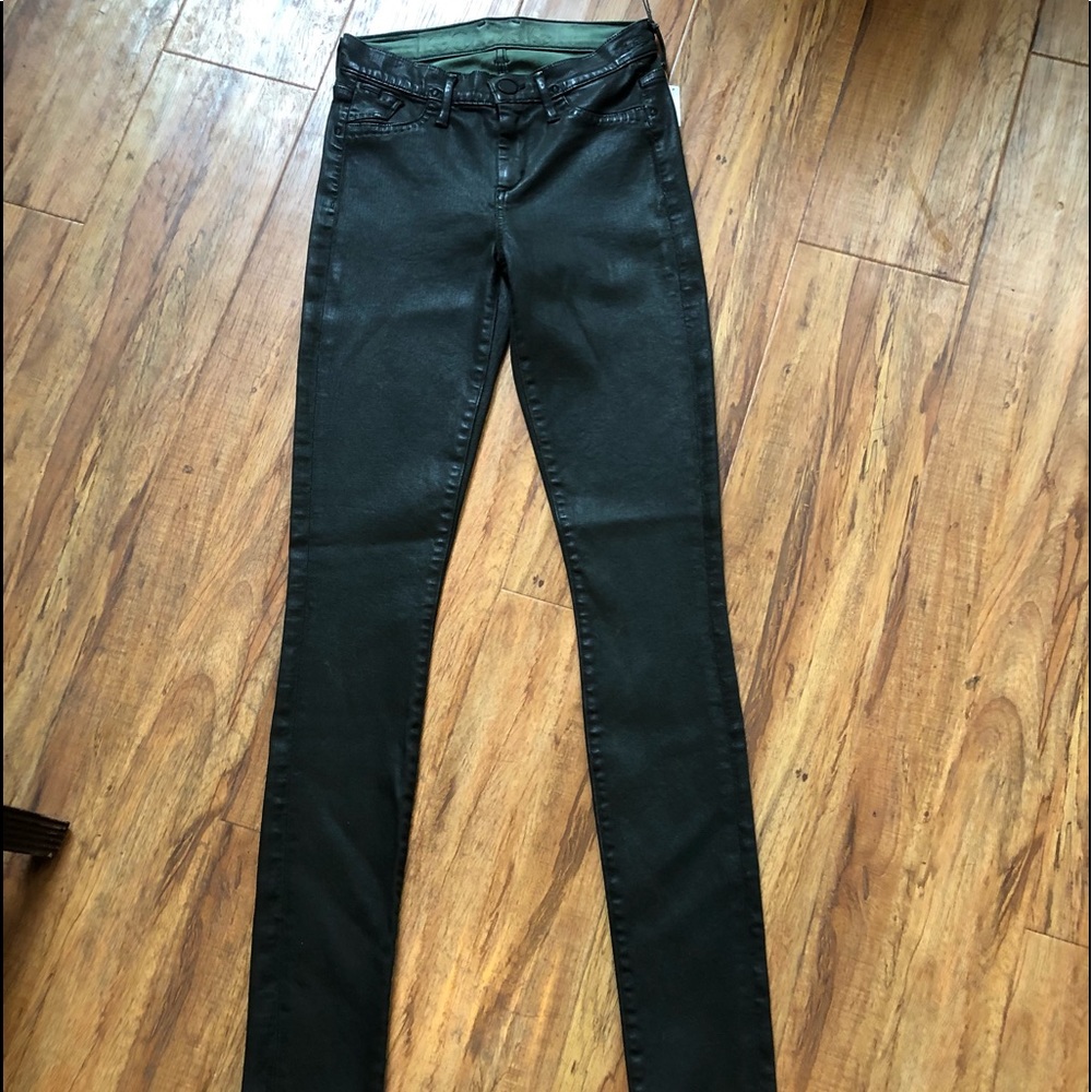 Goldsign Lure Skinny Coated Jeans SZ 24x32 Dark Gr